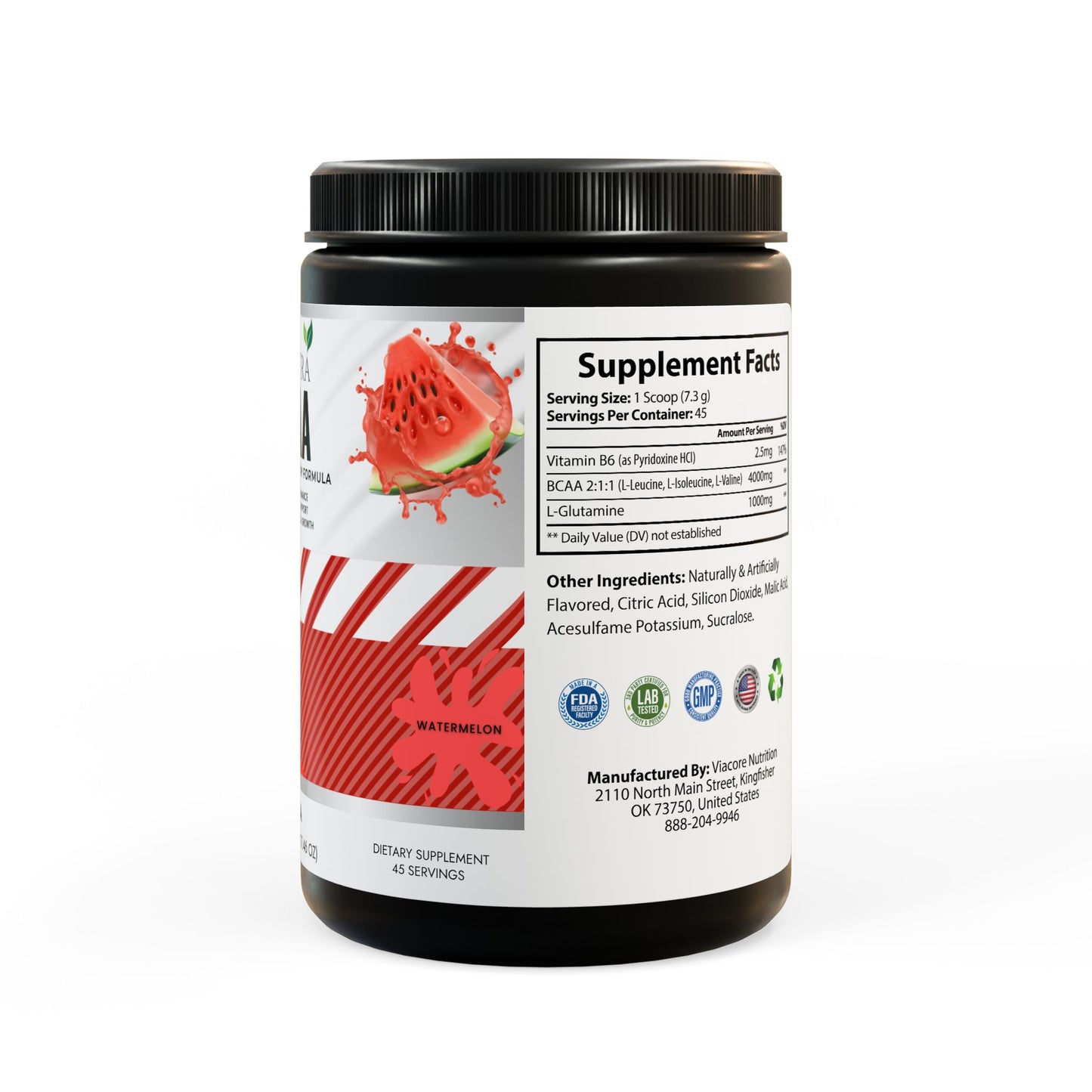 Dr Nutra BCAA Supplement Watermelon Flavor